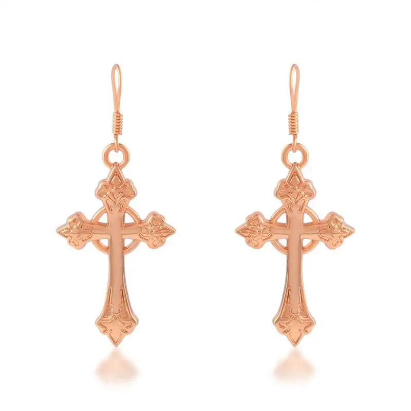 Dzine trendz copper crucifix cross earrings copper