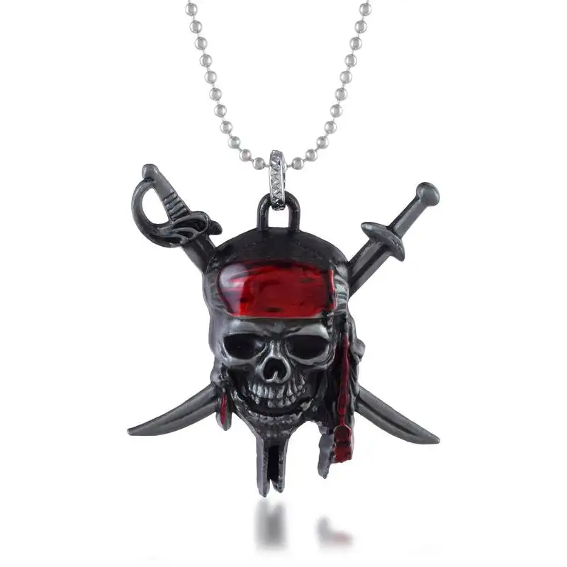 Brass grey finish sea pirates skull design fashion jewellery pendant for men boys