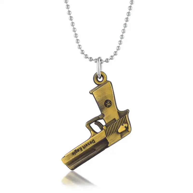 Bronze metal miniature gun shape pendant for men boys