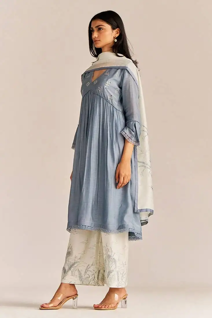 Stone grey kurta set