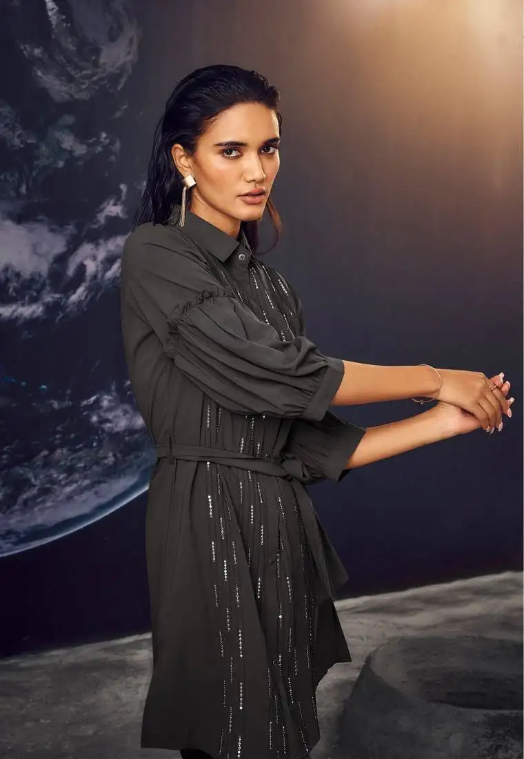 Black plain viscose rayon pappilion black co ord sets