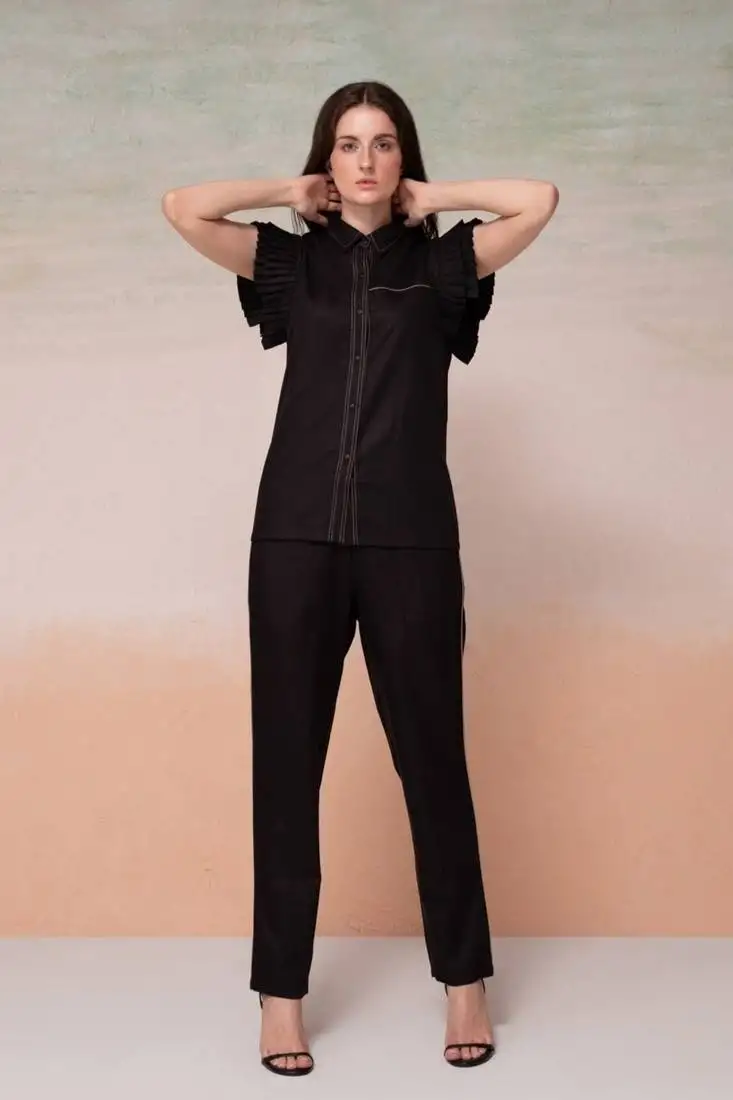 Black plain cotton noah swish co ord sets