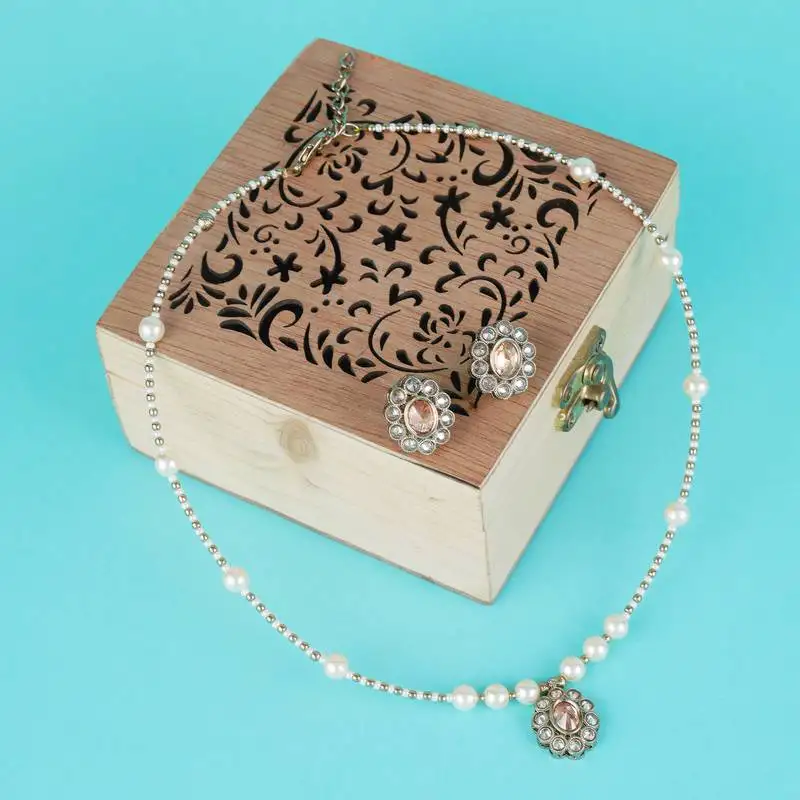 Excellent round shape pearl crystal silver plated matinee for women and girls