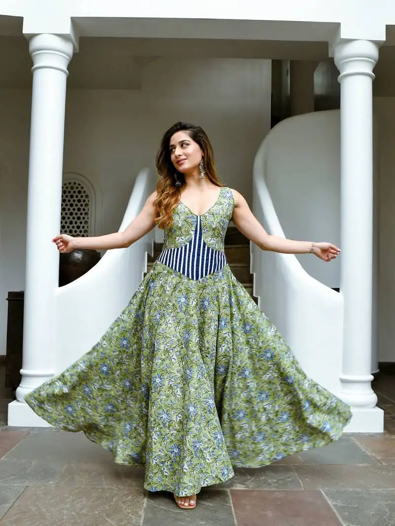 Edwina hand block cotton dress