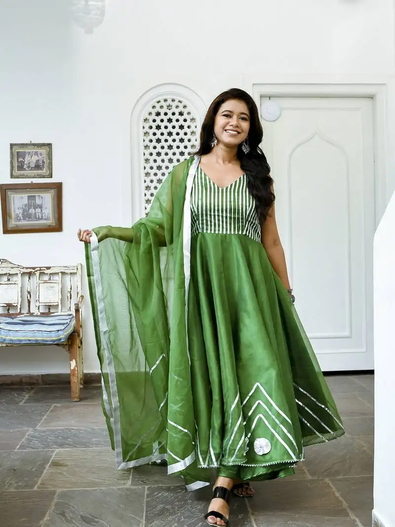 Najneen gotta patti organza anarkali suit set
