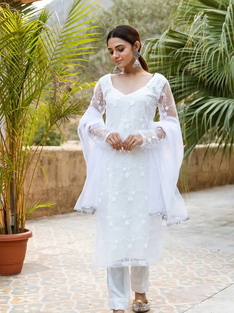 Suhana-white-embroidery-suit-set