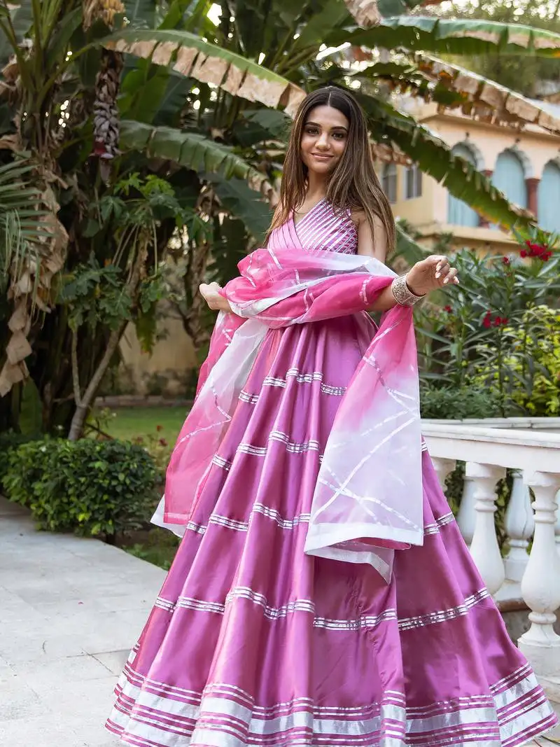 Twinkle-pink-gota-work-gown-anarkali-suit-set