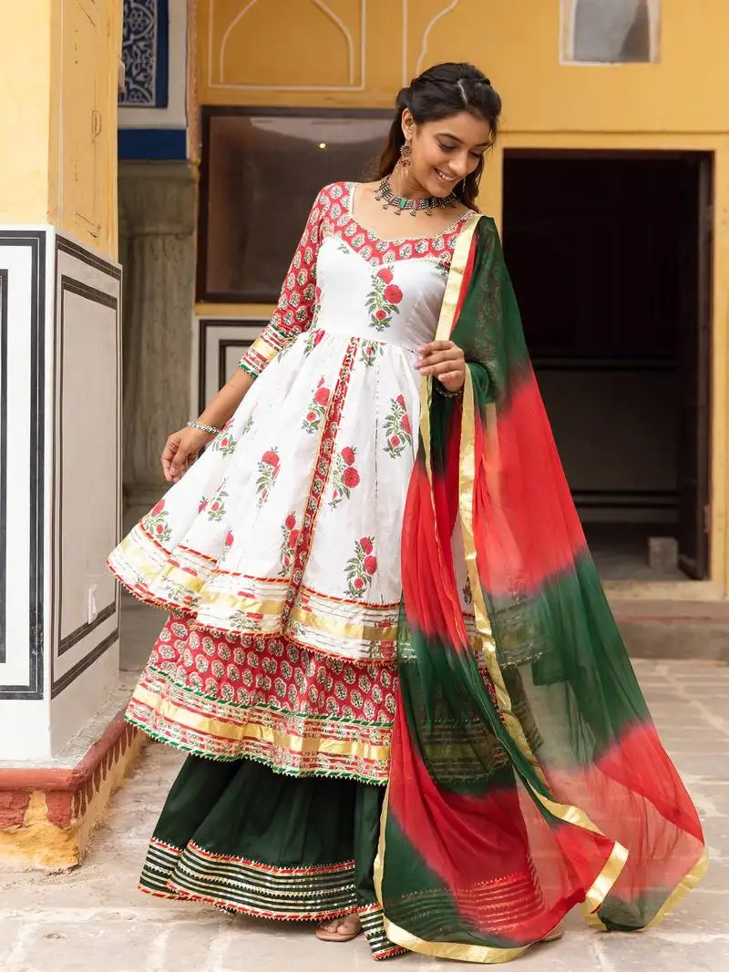 Mannat-hand-block-anarkali-suit-set