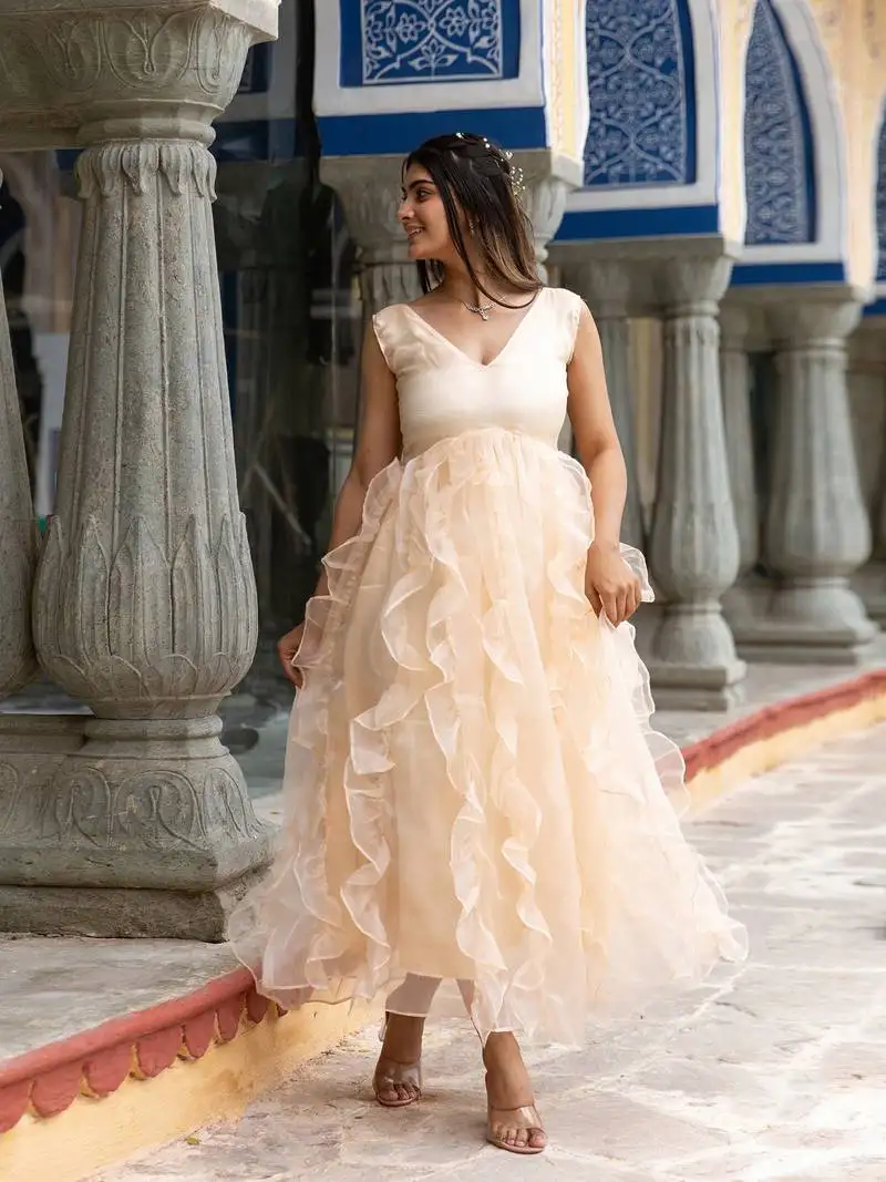 Hot-summer-organza-ruffle-dress