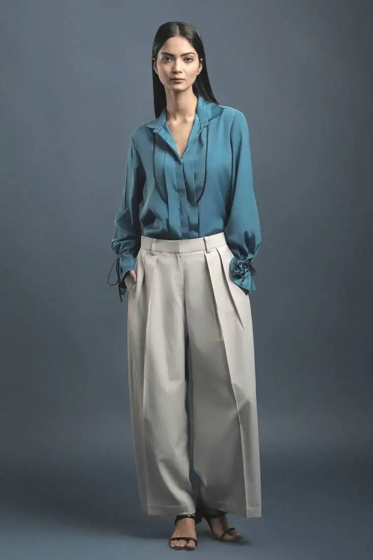 Rama blue crepe shirt