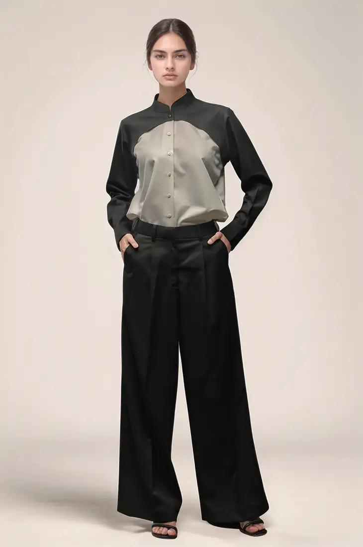 Yellow thread work organza top