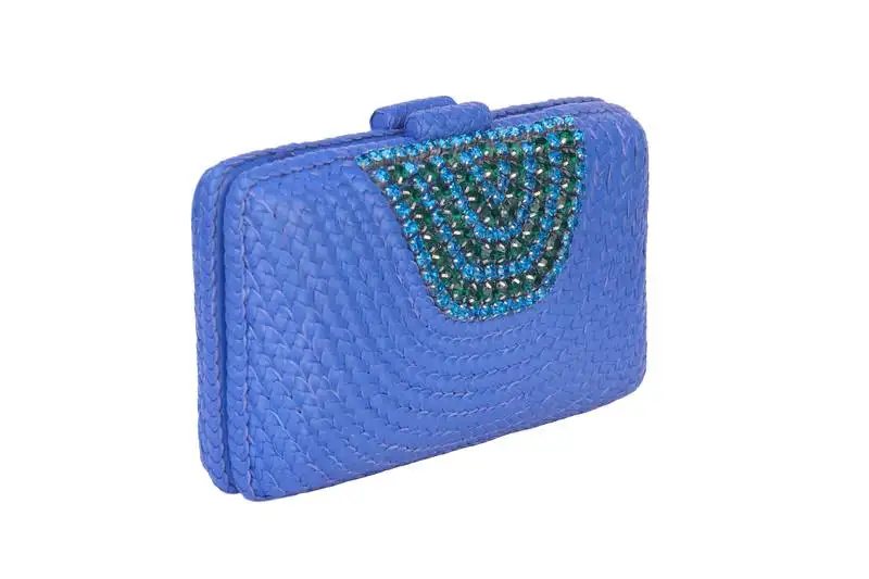 Azure blue bloom clutch