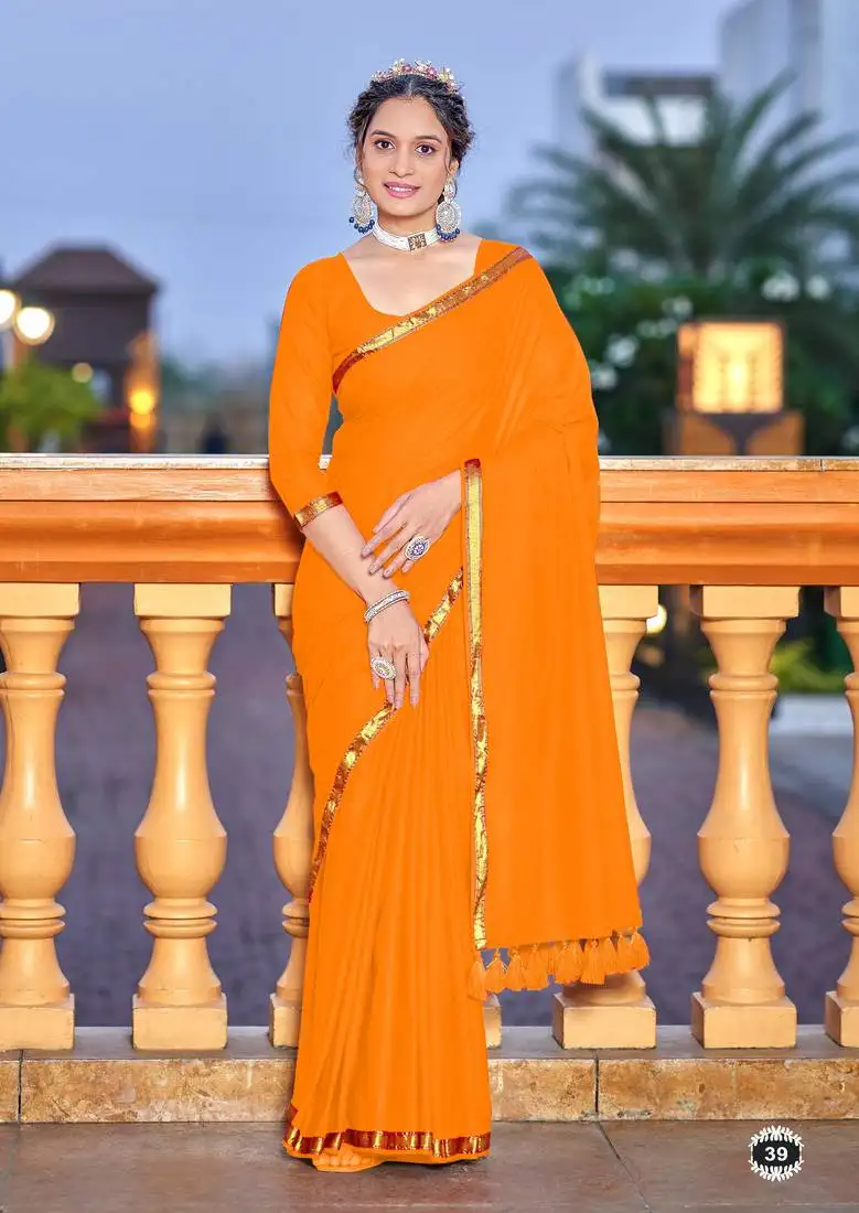 Mustard soft cotton zari border saree with matching blouse piece
