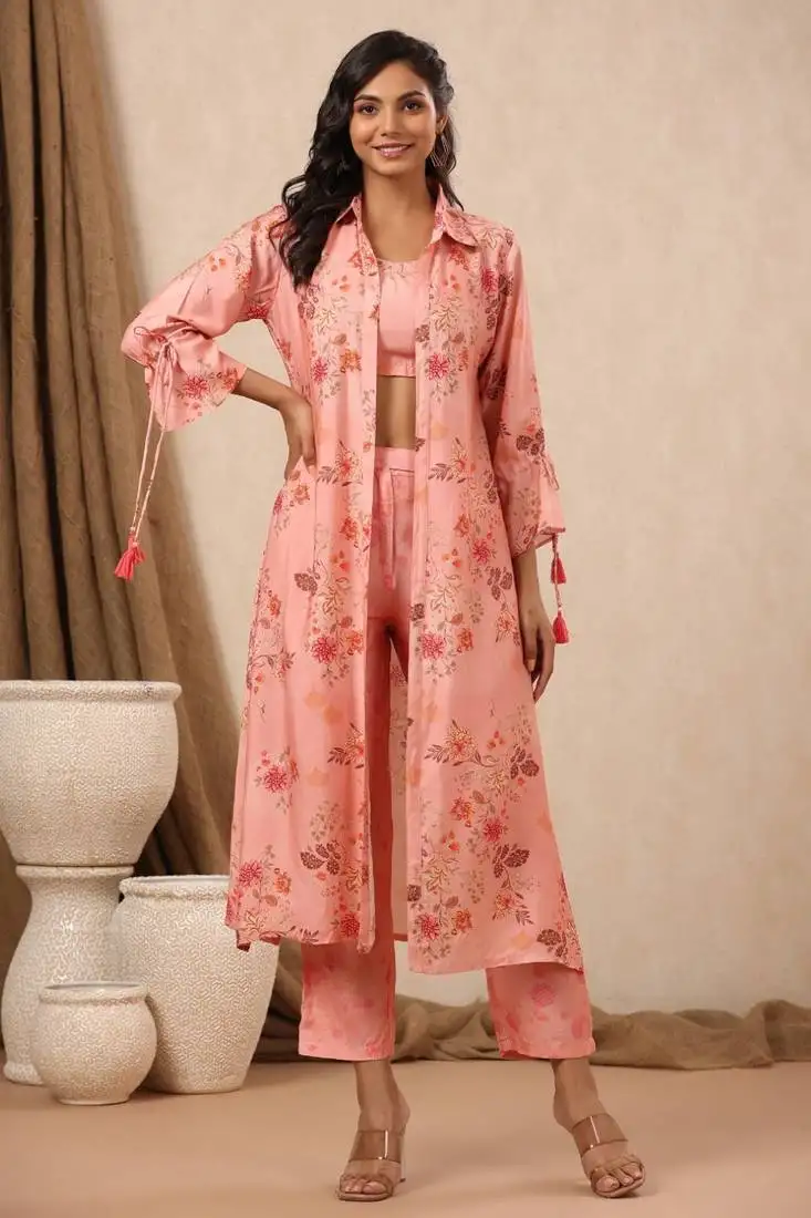 Pink printed cotton raya angel dress