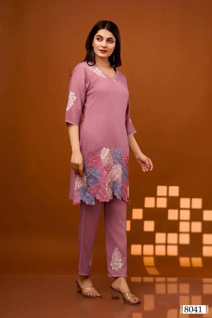 Lavender plain viscose rayon raya angel co ord sets