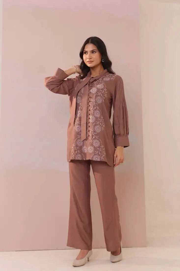 Brown plain cotton raya angel co ord sets