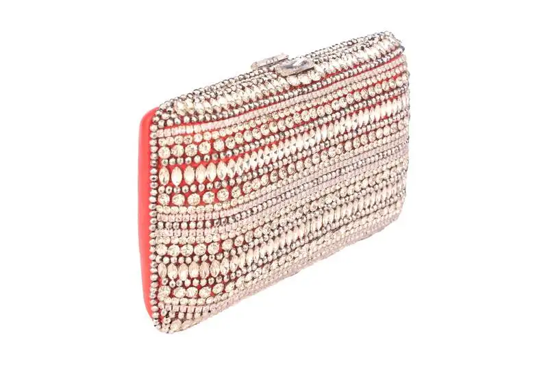 Red embroidery clutch
