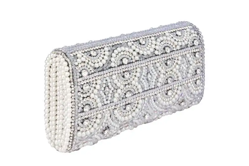 Silver royal pearl clutch