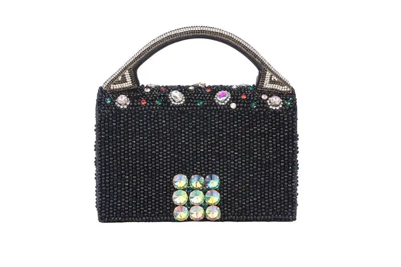 Black royal beaded hand clutch