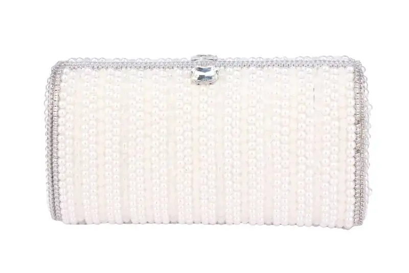 White elegance pearl clutch