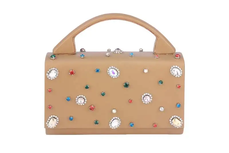 Nude shine mini handbag