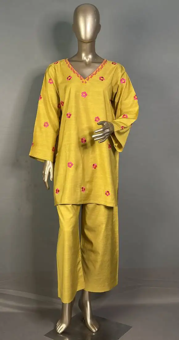 Lemon grass embroidered kurta set