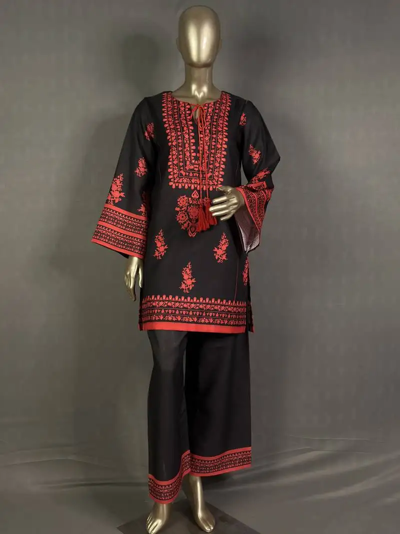 Black mumtaz oversized printed kurta set