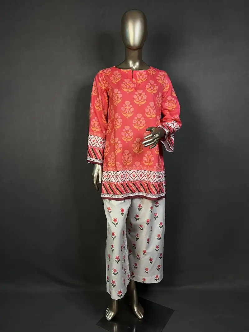 Pink printed kurta set