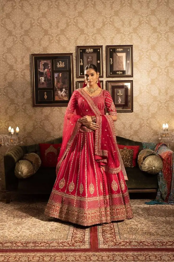 Pink bridal lehenga choli