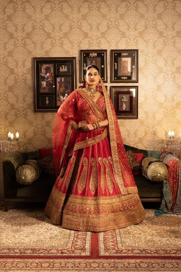 Red bridal lehenga choli
