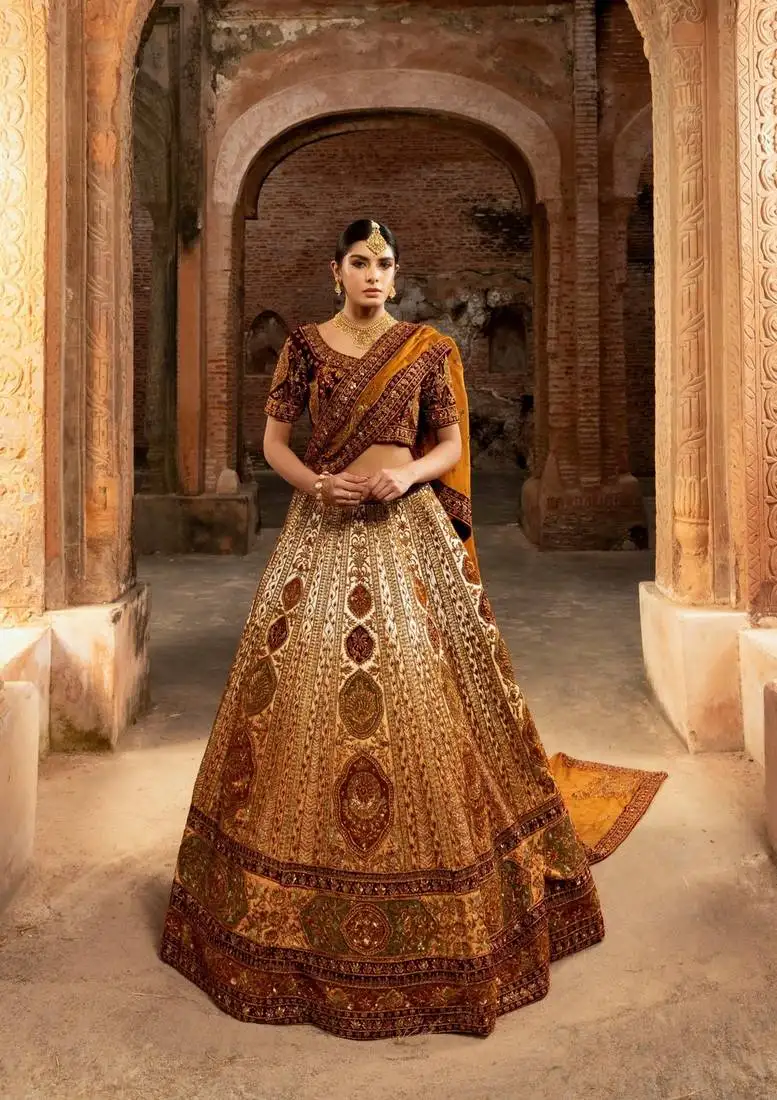 White zardozi bridal lehenga with ombre effect