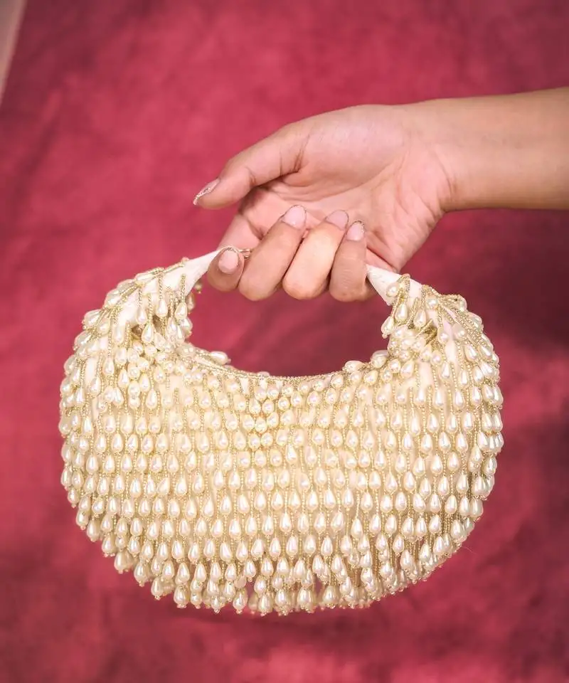 Jae ivory suede embellished hobo bag