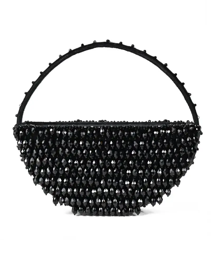 Clara black suede embellished hand bag