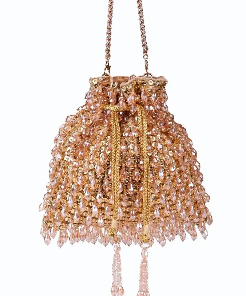 Haya gold embellished crystal potli