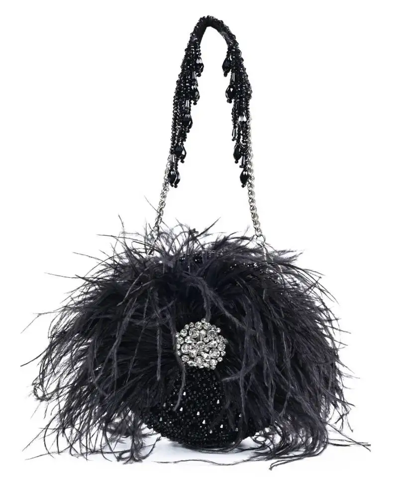 Kiraz black suede embellished clutch