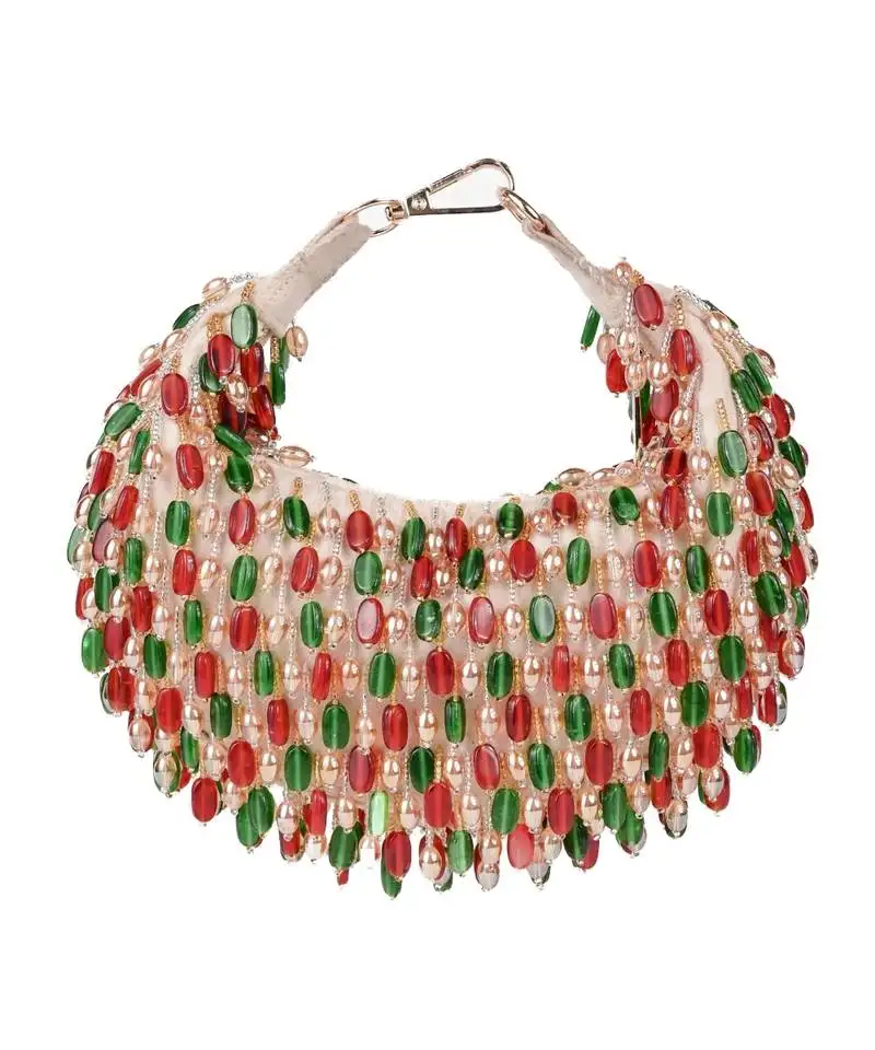 Noor multi-colour suede embellished bag