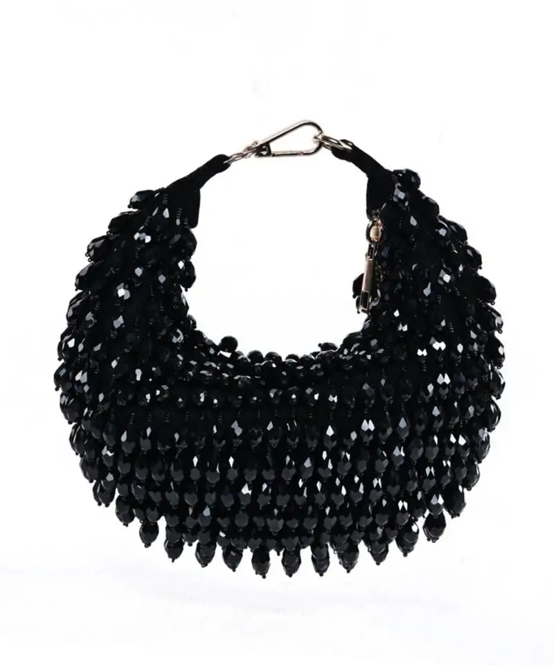 Ophelia black suede embellished hobo bag