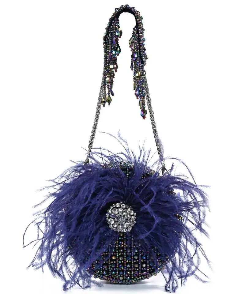 Kiraz multi-color suede embellished clutch