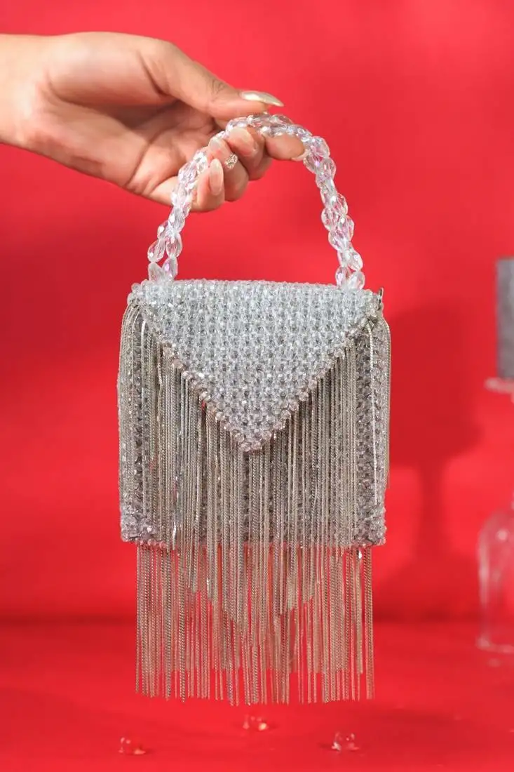 Natali silver embellished mini bag