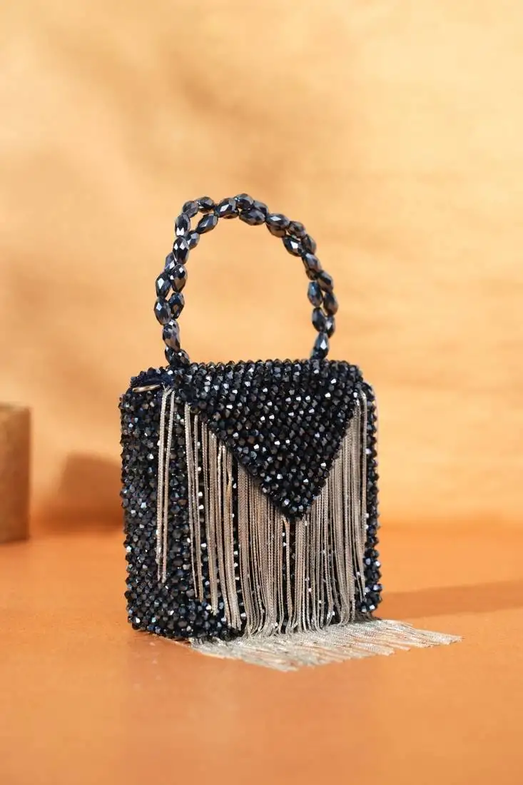 Natali navy blue embellished mini bag