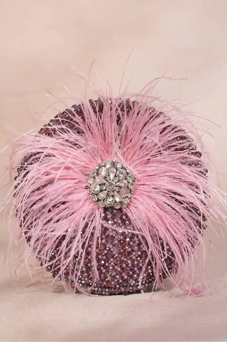 Kiraz lilac suede embellished clutch