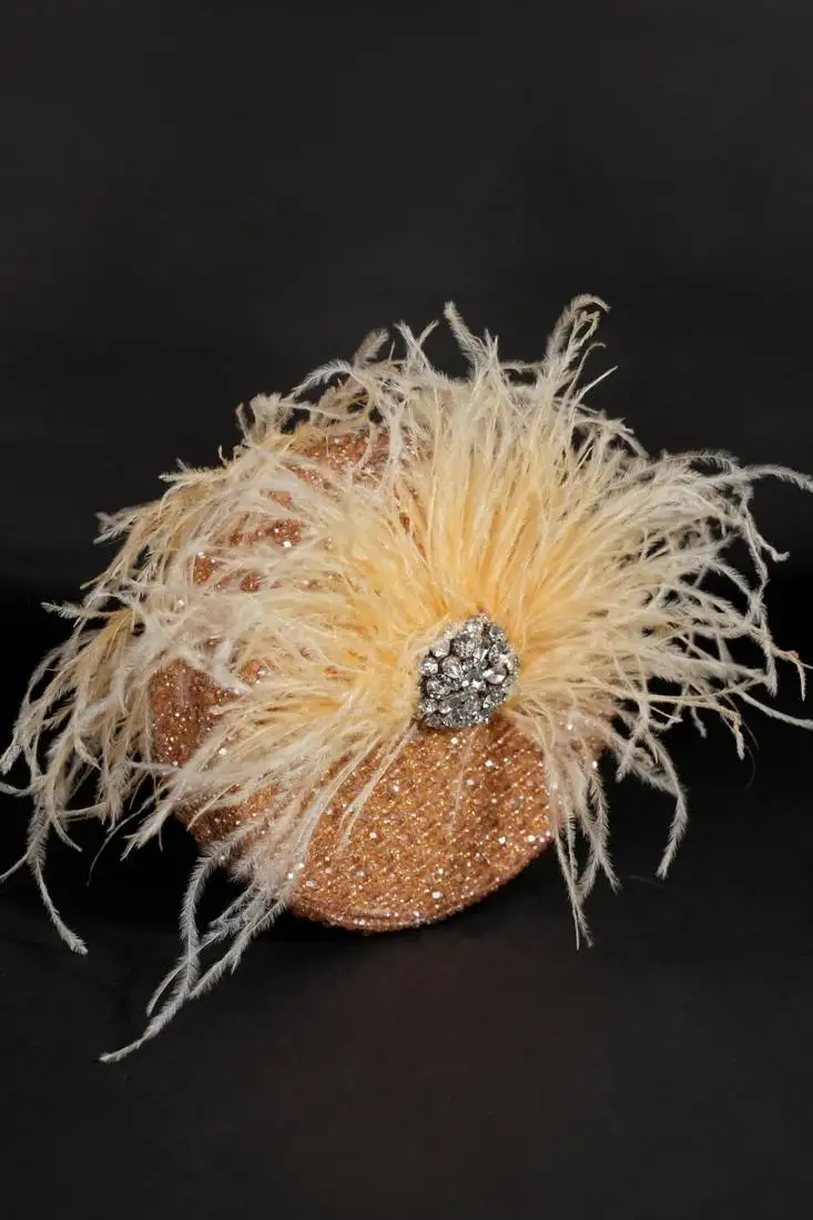 Kiraz gold suede embellished clutch