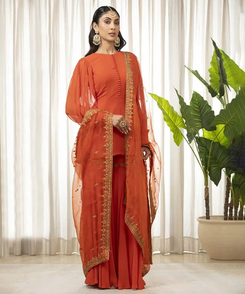 Rust dilkash kurta set