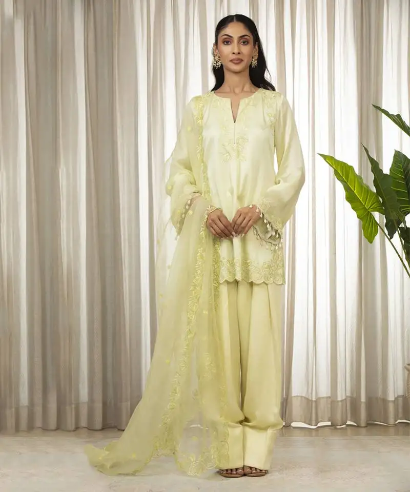 Butter yellow richa kurta set