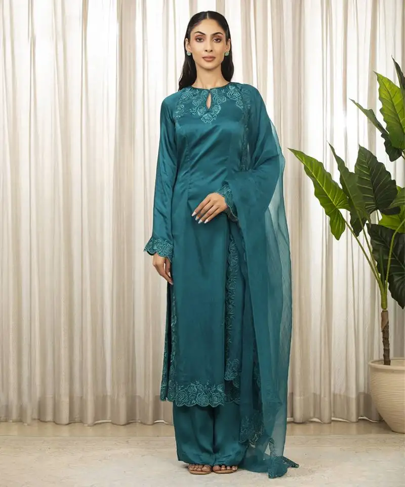 Teal richa long kurta set