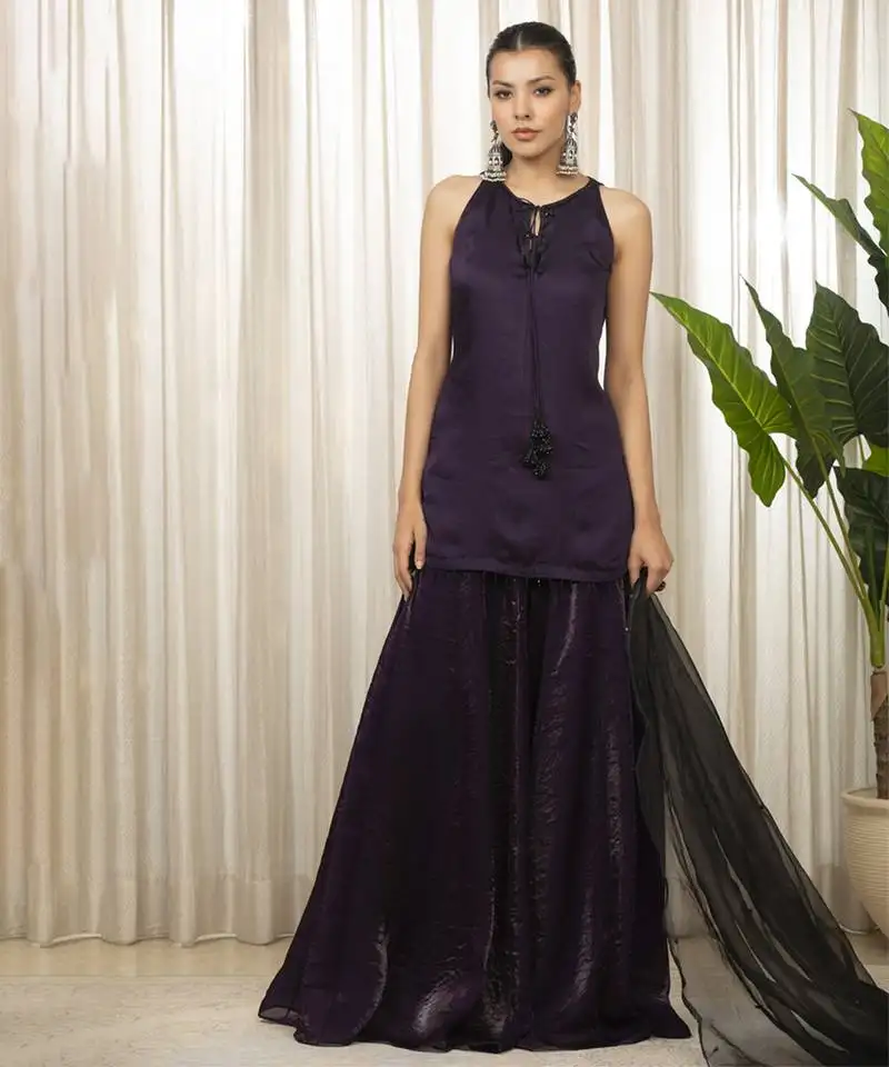 Jasmine purplish sharara set