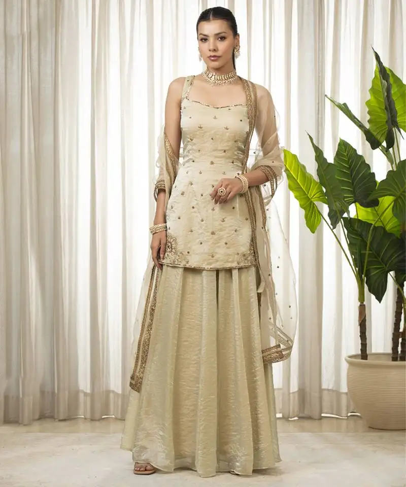 Jasmine creamish sharara set