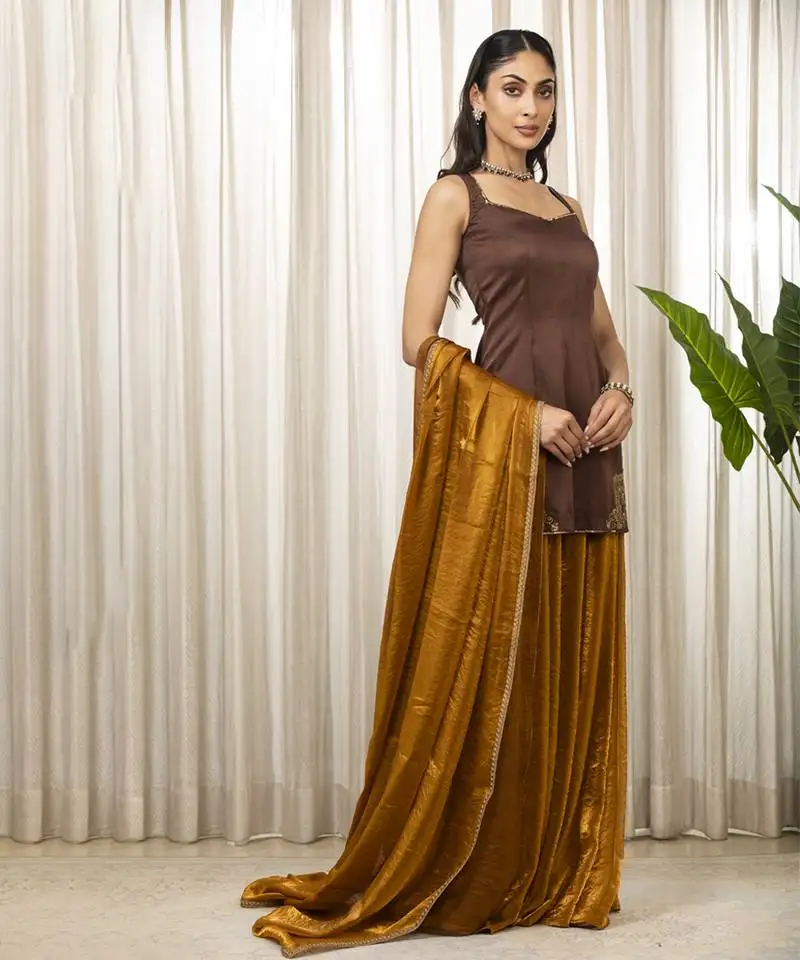 Jasmine goldenish sharara set