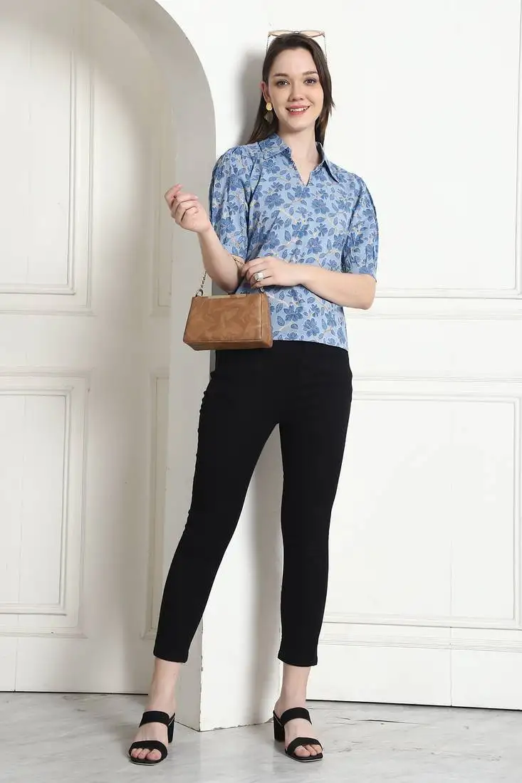 Women's cotton jaipuri printed crop top