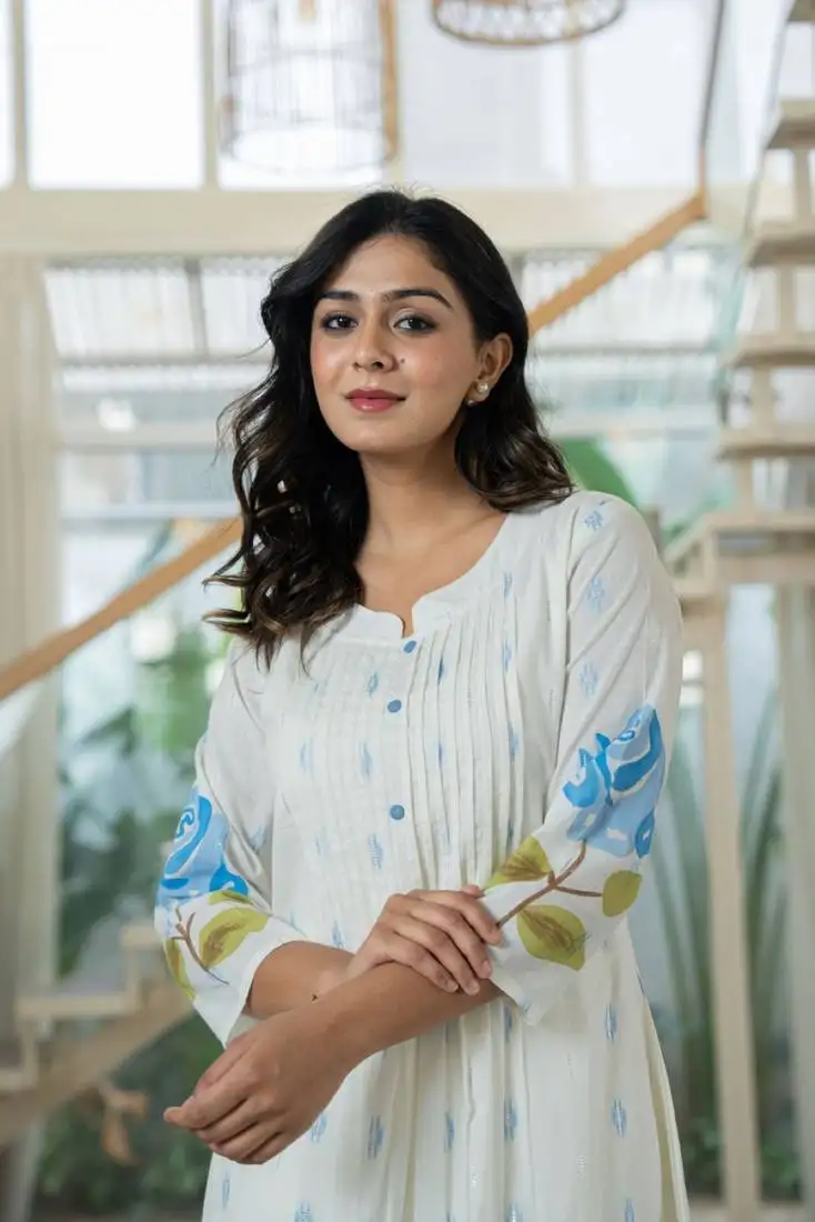 Hemal softblue digital print pure cotton mul suit set